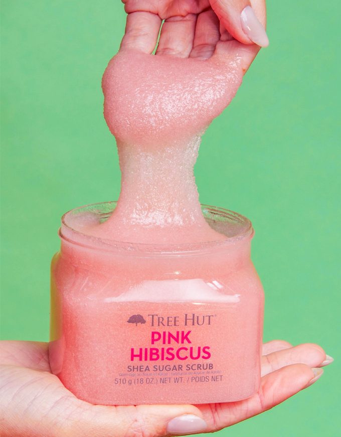 pink hibiscus shea sugar scrub
