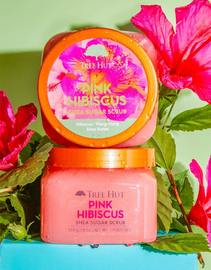 pink hibiscus shea sugar scrub